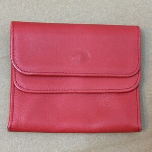 Braun Buffel Red Leather Bifold Credit Card Wallet Germany Bifold Soft Classic